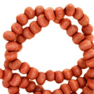 Houten kralen rond 8mm Terracotta red